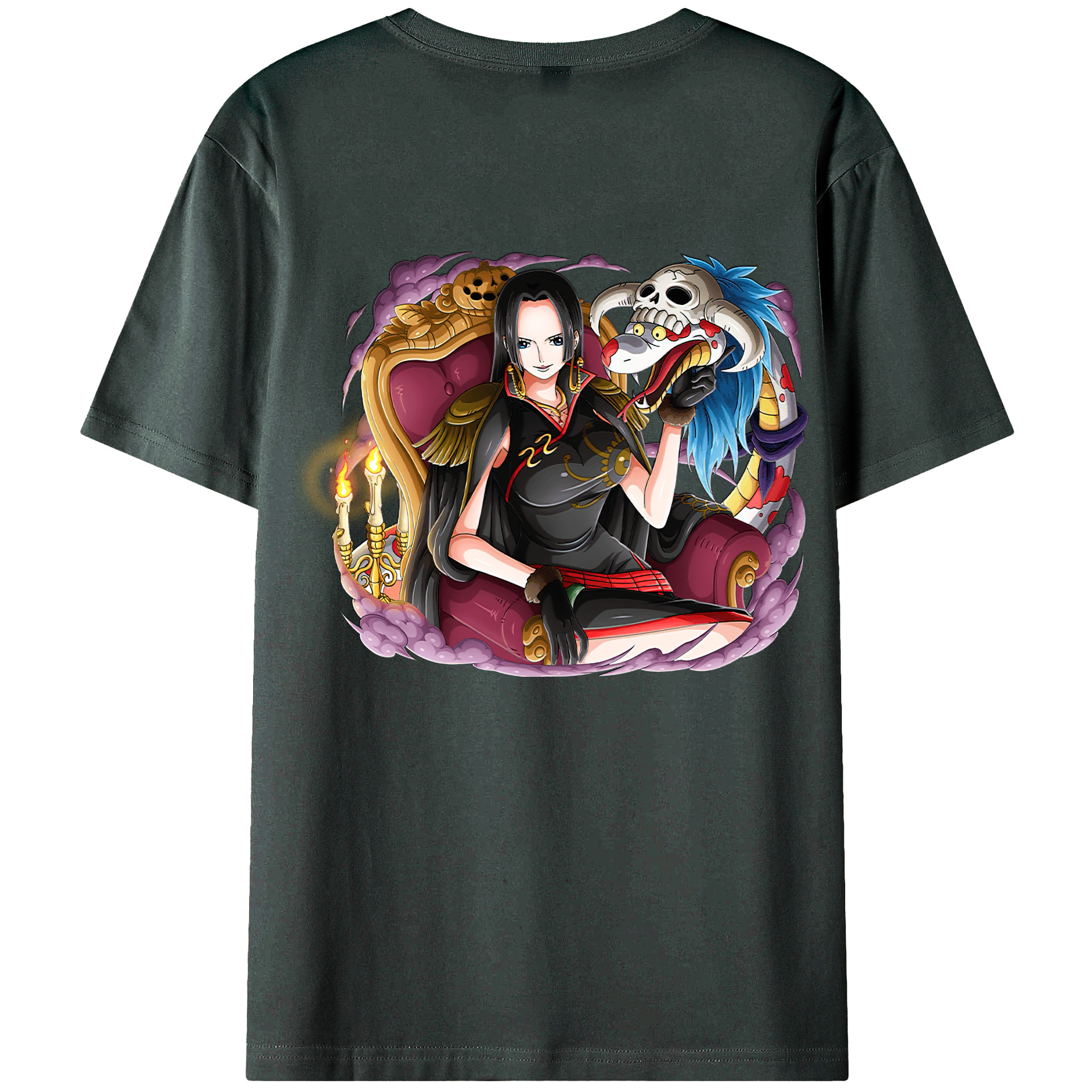 ワンピース ボア・ハンコック ONE PIECE Boa·Hancock 綿100％ メンズ半袖Tシャツ（バックプリント） 通気性